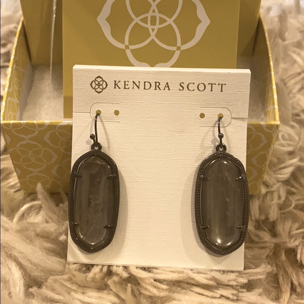 Kendra Scott gunmetal  earrings illusion grey